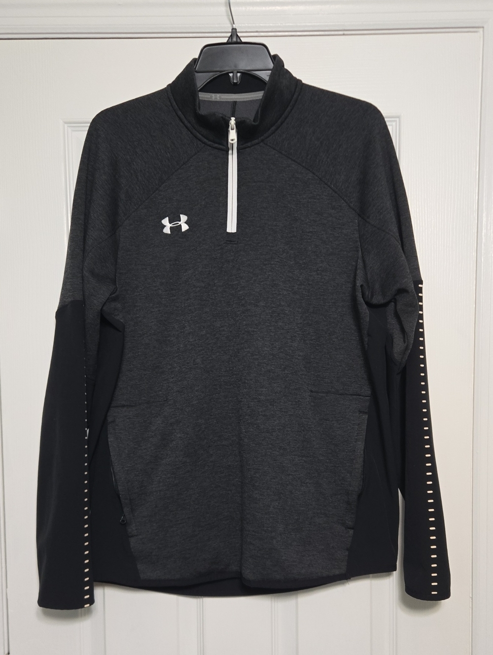 Under Armour Charcoal Heather and Black Quarter-Zip Pullover